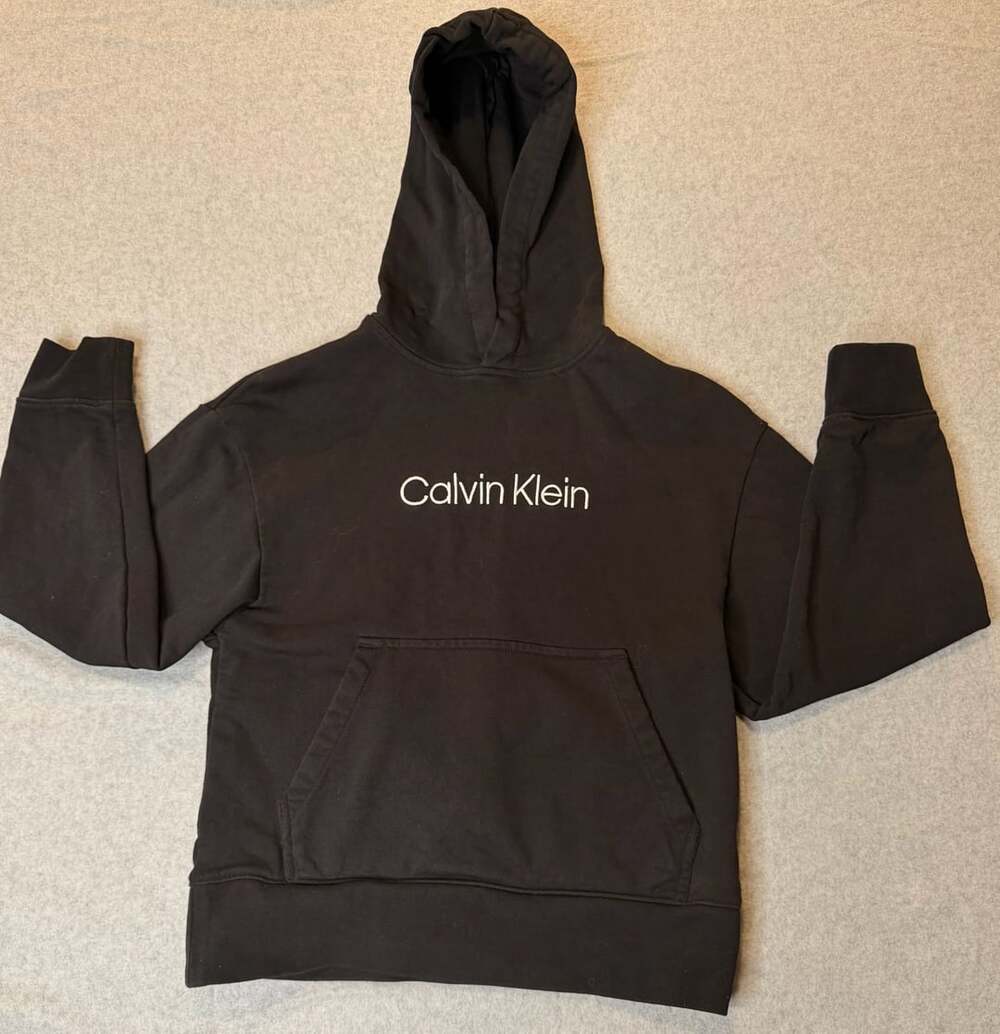Calvin Klein Black Logo Pullover Hoodie Size XS